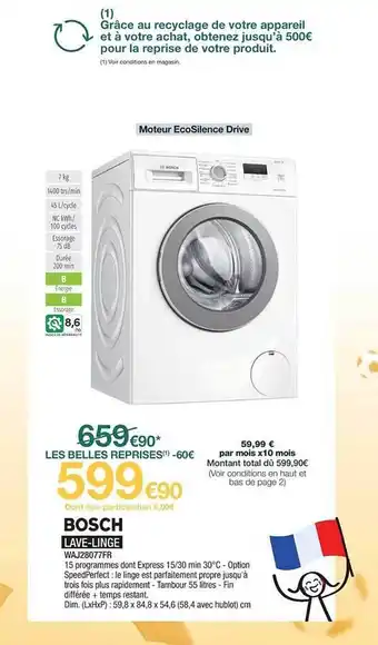 Proxi Confort Lave linge bosch offre