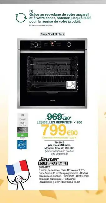 Proxi Confort Four encastrable sauter offre