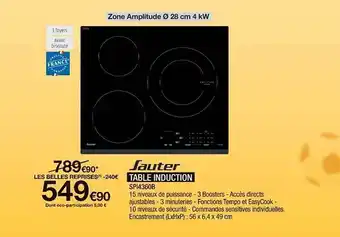 Proxi Confort Table induction sauter offre