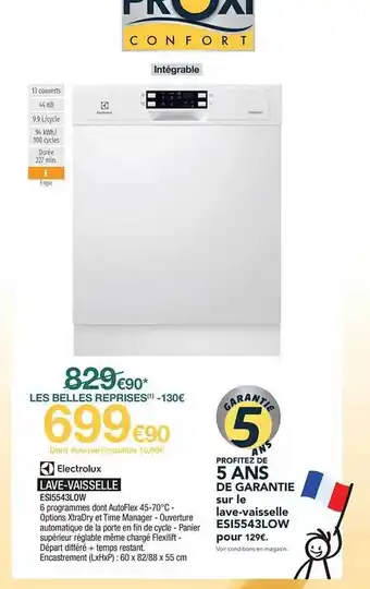 Proxi Confort Lave-vaisselle electrolux offre