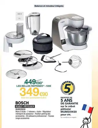 Proxi Confort Robot pâtissier bosch offre