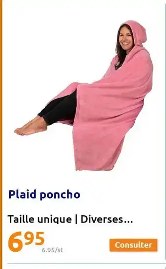 Action Plaid poncho offre
