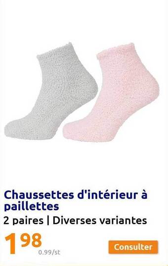Action Chaussettes d'intérieur à paillettes offre