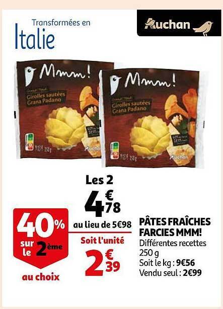 Promo Pâtes fraîches farcies mmm! chez Auchan Direct