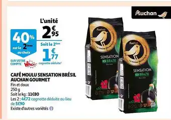 Auchan Direct Café moulu sensation brésil auchan gourmet offre