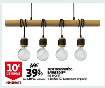 Auchan Direct Suspension déco barre bois offre