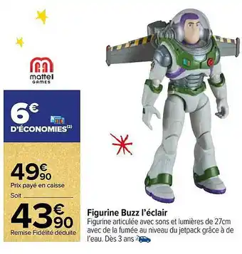 Carrefour Figurine buzz l'éclair mattel games offre