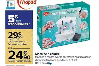 Carrefour Machine à coudre maped offre