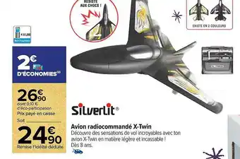 Carrefour Avion radiocommandé x-twin silverlit offre