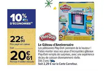 Carrefour Le gâteau d'anniversaire play-doh offre