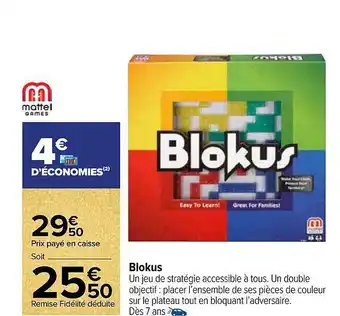 Carrefour Blokus mattel games offre