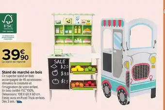Carrefour Stand de marché en bois offre