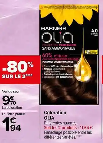 Carrefour Coloration olia offre
