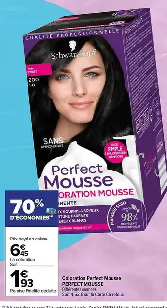 Carrefour Coloration perfect mousse offre