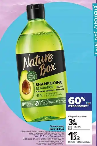 Carrefour Shampooing nature box offre