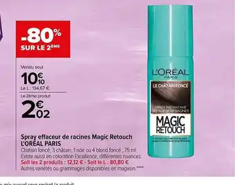 Carrefour Spray effaceur de racines magic retouch l'oréal paris offre