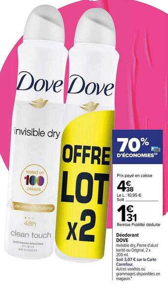 Carrefour Déodorant dove offre