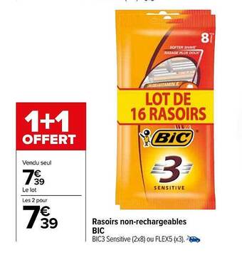 Carrefour Rasoirs non-rechargeables bic offre