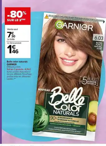 Carrefour Belle color naturals garnier offre