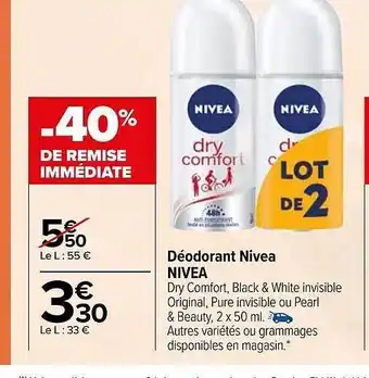 Carrefour Déodorant nivea offre