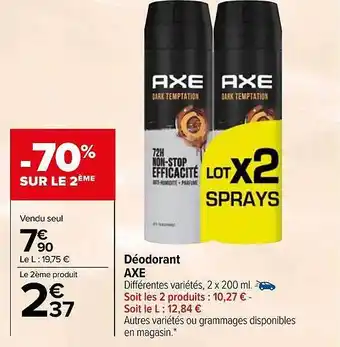 Carrefour Déodorant axe offre