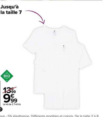 Carrefour Le lot de 2 t-shirts offre