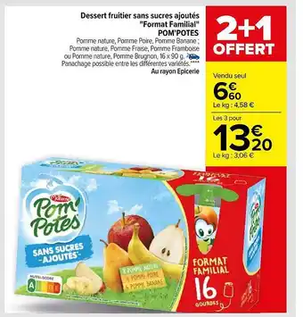 Dessert fruitier sans sucres ajoutés