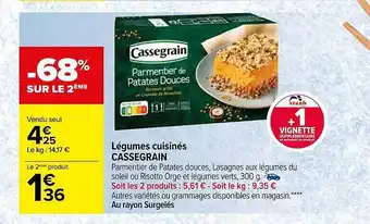 Carrefour Légumes cuisinés cassegrain offre