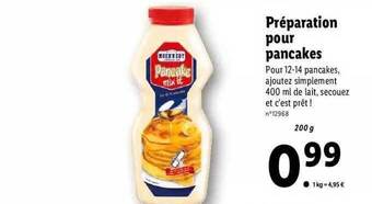 Lidl Préparation pour pancakes offre