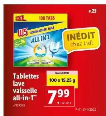 Lidl Tablettes lave vaisselle all-in-1 offre