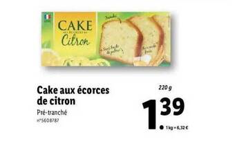 Lidl Cake aux écorces de citron offre