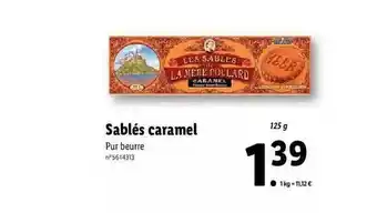 Lidl Sablés caramel offre
