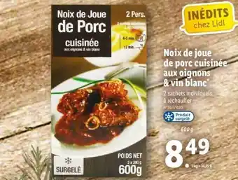 Lidl Noix de joue de porc cuisinée aux oignons & vin blanc offre
