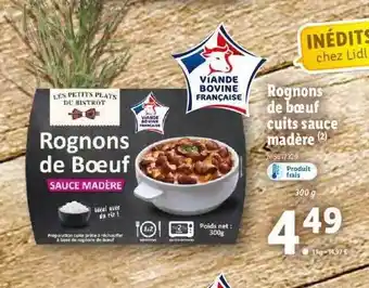 Rognons de boeuf cuits sauce madère