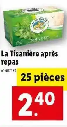 Lidl Le tisanière après repas offre