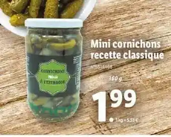 Lidl Mini cornichons recette classique offre