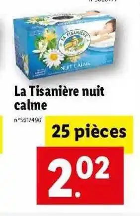 Lidl La tisanière nuit calme offre
