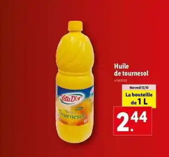 Lidl Huile de tournesol vitad'or offre