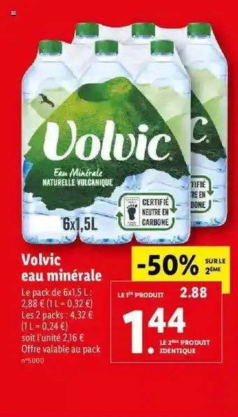 Lidl Volvic eau minérale volvic offre