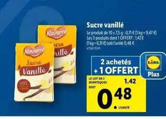 Lidl Sucre vanillé navarre offre