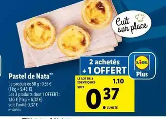 Lidl Pastel de nata offre