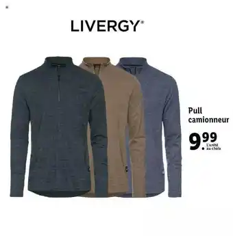 Lidl Pull camionneur livergy offre