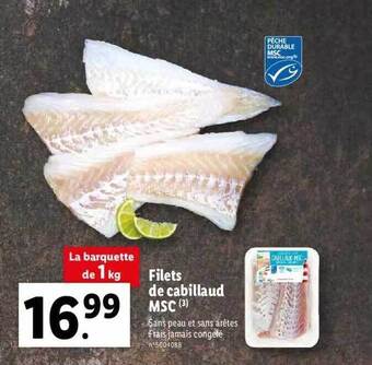Lidl Filets de cabillaud msc offre