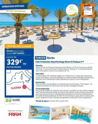 Lidl Tunisie : club framissima royal karthago resort & thalasso 4* offre