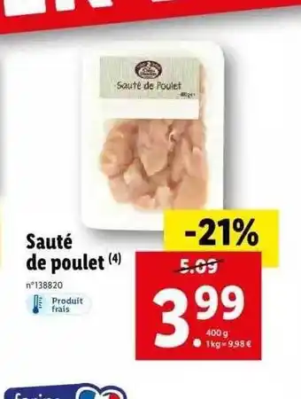 Lidl Sauté de poulet offre