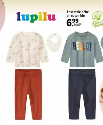 Lidl Ensemble bébé en coton bio lupilu offre