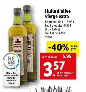 Lidl Huile d'olive vierge extra offre