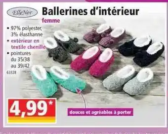 Norma Ballerines d'intérieur femme ellenor offre