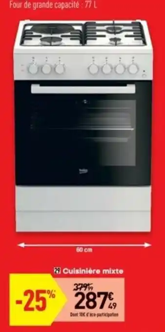 Conforama Cuisinière mixte offre