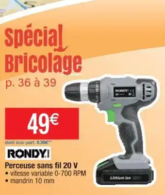 Cora x Carrefour Perceuse sans fil 20 V offre
